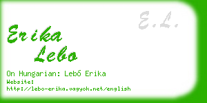 erika lebo business card